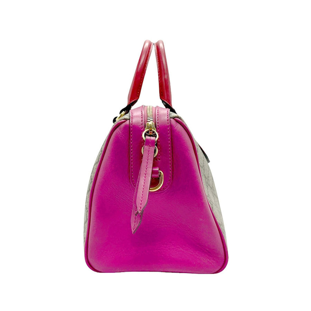 Gucci Red Pink Bag Canvas Brown GG Shoulder 2way Supreme Pink Brown
